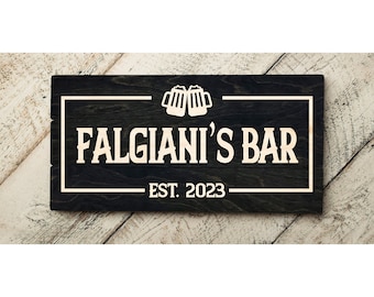 Man Cave Name Sign: Personalized Bar Decor - Gift for Him 7028