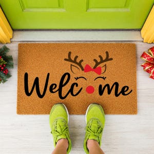 Christmas Reindeer Doormat, Welcome Mat, Holiday Door Mat, Winter Doormat, Christmas Gift, Funny Doormats, Festive Porch Decor 画像 9