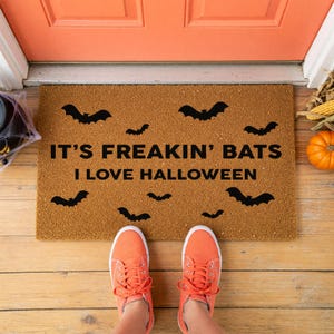 It’s Freakin’ Bats I Love Halloween Doormat Welcome Mat 1497