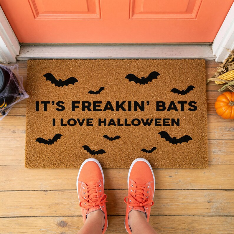 It’s Freakin’ Bats I Love Halloween Doormat Welcome Mat 1497