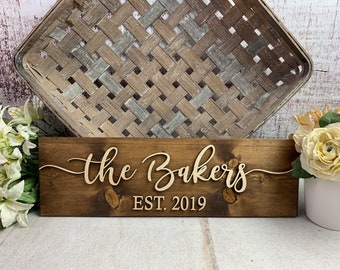 Wedding Gift | Family Name Sign | Bridal Shower Gift | Personalized Wedding Gift | Wedding Sign | Last Name Sign | Established Sign