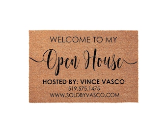 Open House Doormat - Moving Gift - Realtor Welcome Mat