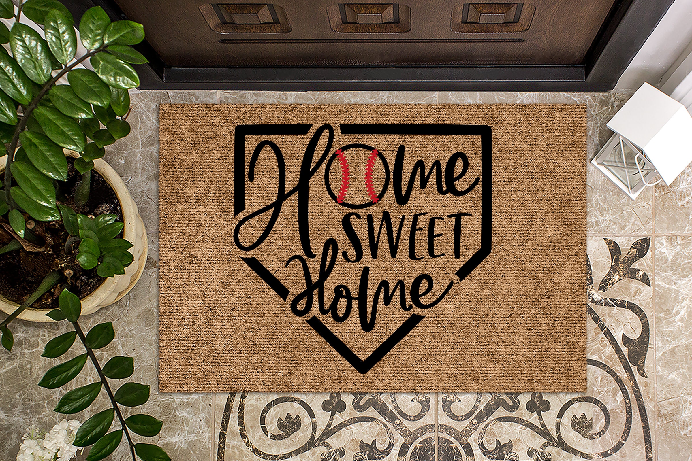 Base Ball  Husband Father Coach Doormat Personalized Doormat Rug Housewarming Gift Family Welcome Mat Custom Funny Birthday New Year Gift
