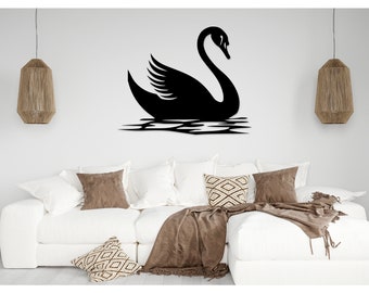Swan Wood Cutout: Elegant Nursery Wall Decor 7135