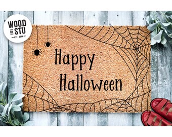 Doormat Happy Halloween Spiderweb Door Mat Funny Doormat Welcome Mat Halloween Decor Home Doormat Halloween Mat Cute Spider Web 2031**