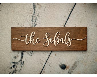Custom Family Name Sign, Personalized Sign, Last Name Wedding Gift, Housewarming Gift, Anniversary New Home
