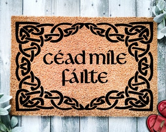 Ceud M\u00ecle F\u00e0ilte; Scottish Gaelic Welcome Sign;Celtic Welcome Sign;Scottish welcome sign;