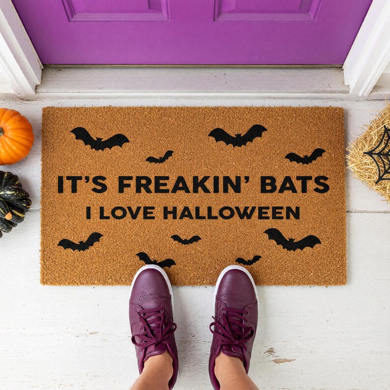 It's Freakin' Bats I Love Halloween Doormat - Welcome Mat Gift bild 7
