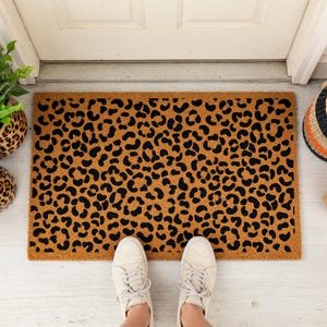 Leopard Print Doormat, Animal Print Mat, Spots Rug, Entry Decor 1613