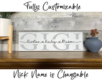 Gigi Sign | Mother's Day Gift for Gigi | Personalized Mothers Day Gift | Farmhouse Gigi Sign | Gigi Gift | Grandparents Day