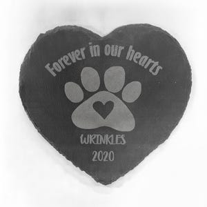 Pet Memorial Stone, Pet Loss Gift, Custom Memorial, Dog Cat Heart Slate Plaque, Sympathy Gift, Keepsake