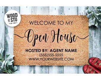 Custom Doormat Open House Doormat  Realtor Doormat Business Doormat House Selling Front Door Mat Real Estate Agent Gift Home Listing 1493