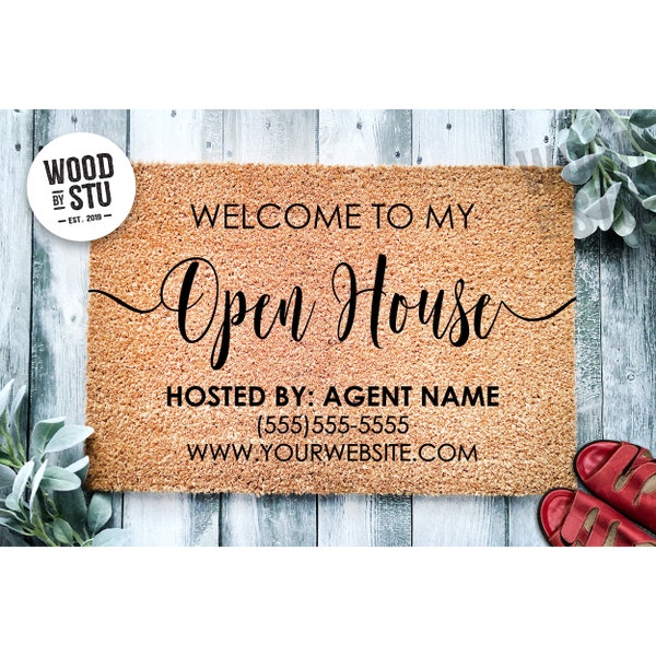 Custom Doormat Open House Doormat  Realtor Doormat Business Doormat House Selling Front Door Mat Real Estate Agent Gift Home Listing 1493