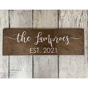 Last Name Sign - Custom Wood Sign - Established Sign - Personalized Wedding Gift - Wedding Sign - Family Name Sign - Wedding Shower - Bridal