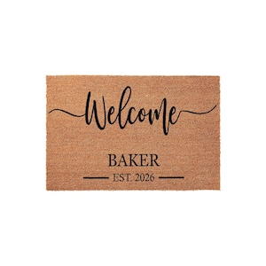 Welcome Personalized Last Name Doormat - Custom Coir Mat