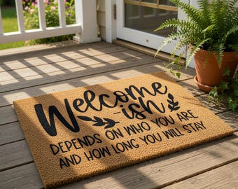 Funny Welcome Mat, Welcome-Ish Doormat, Sarcastic Door Mat, Unique Housewarming Gift, New Home Present, Funny Gift For Front Porch