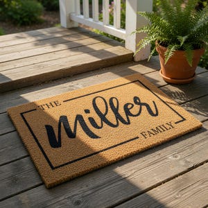 Personalized Family Doormat, Custom Welcome Mat, Housewarming Gift, New Home Gift, Custom Doormat, Last Name Door Mat, Entry Rug