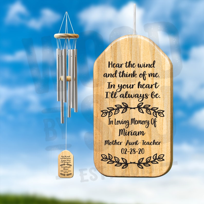 Personalized Wind Chimes Memorial Tribute In Loving Memory Of Wind Chime In Memory Of Remembrance Wind Chime image 2