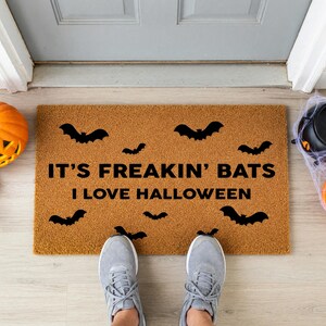 It’s Freakin’ Bats I Love Halloween Doormat Welcome Mat 1497