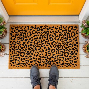Leopard Print Doormat, Animal Print Mat, Spots Rug, Entry Decor 1613
