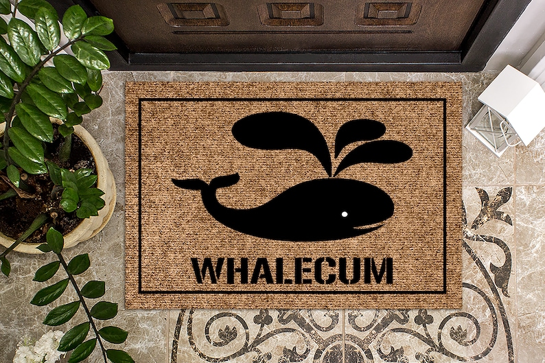 Whalecum Funny Doormat Mat Funny Door Mat Etsy