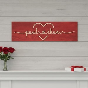 Valentines Day Gift for Girlfriend - Couples Name Sign - Personalized Gift - 7347
