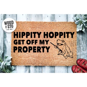 Doormat Hippity Hoppity Get Off My Property | Funny Doormat | Go Away Funny Doormat | Welcome Mat Funny Door Mat Funny Gift Home Mat 1677**