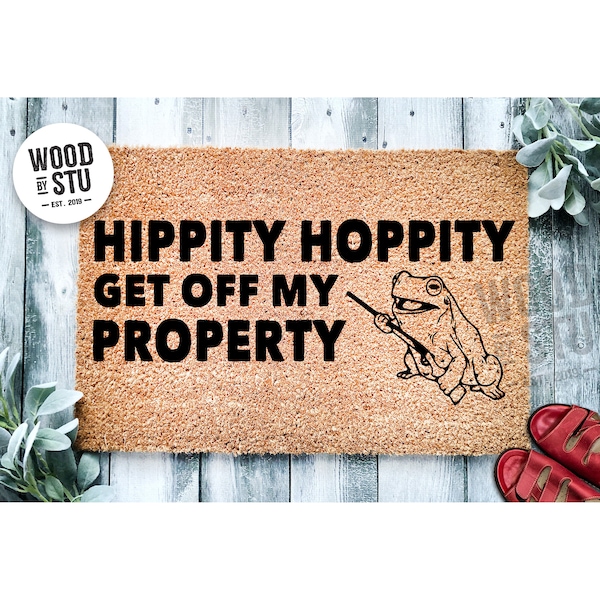 Doormat Hippity Hoppity Get Off My Property | Funny Doormat | Go Away Funny Doormat | Welcome Mat Funny Door Mat Funny Gift Home Mat 1677**