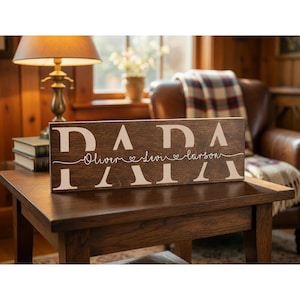 Personalized Fathers Day Gift For Papa, Grandpa, Gramps, Granddad, Pop, Pappy Wood Sign
