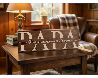 Personalized Fathers Day Gift For Papa, Grandpa, Gramps, Granddad, Pop, Pappy Wood Sign