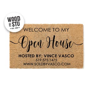 Custom Doormat Open House Doormat  Realtor Doormat Business Doormat House Selling Front Door Mat Real Estate Agent Gift Home Listing 1493