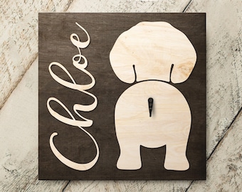 Personalized Beagle Leash Hook: Custom Name Sign 4361