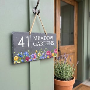 Custom Slate House Sign, Housewarming Gift, New Home Gift, Address Plaque, Personalized Sign, Slate Outdoor Decor