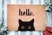 Black Cat Bombay Hello | Cute Cat Peeking Doormat | Welcome Mat | Funny Door Mat | Funny Gift | Home Doormat | Housewarming | Closing Gift