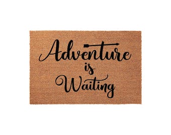 Adventure Is Waiting Doormat - Housewarming Gift - Hiker Welcome Mat