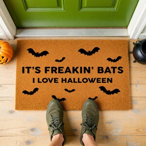 It’s Freakin’ Bats I Love Halloween Doormat Welcome Mat 1497
