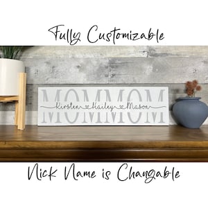 Mommom Sign - Mother&#39;s Day Gift for Mommom - Personalized Mothers Day Gift - Farmhouse Mommom Sign - Mommom Gift - Grandparents Day 7122