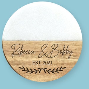 Custom Marble Wood Premium Engraved Coasters House Warming Gift Personalized Gift Wedding Gif Engagement Gift Personalized Gift image 4