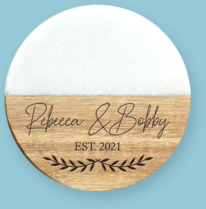 Custom Marble Wood Premium Engraved Coasters House Warming Gift Personalized Gift Wedding Gif Engagement Gift Personalized Gift image 4