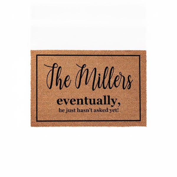Personalized Engagement Doormat, Funny Doormats, Wedding Gift, Custom Welcome Mat, Housewarming Gift, New Home Decor, Door Mat