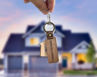 Leather Key Ring: Custom Engraved Message for Groomsmen 7837