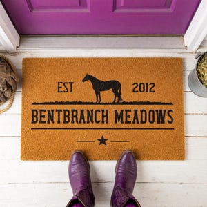 Custom Horse Ranch Doormat - Personalized Farmhouse Welcome Mat