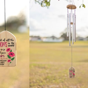 Mother's Day Gift for Mom Personalized Gift Mom Gift Mothers Day Gift Custom Wind Chime Gift for Mom from Kids Gift Family Gift image 5