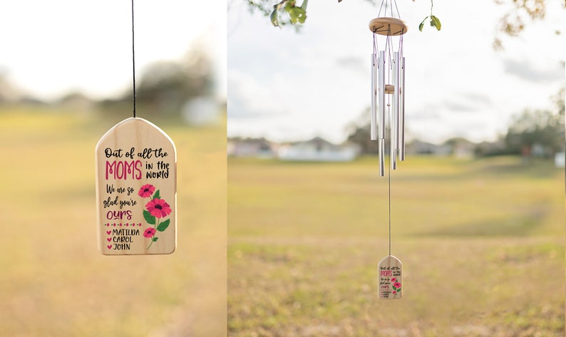 Mother's Day Gift for Mom Personalized Gift Mom Gift Mothers Day Gift Custom Wind Chime Gift for Mom from Kids Gift Family Gift image 5