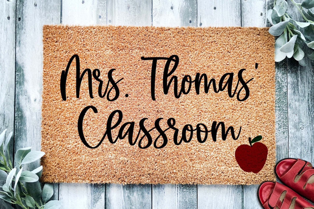 Personalized Classroom Door Mat School Theme Doormat Etsy