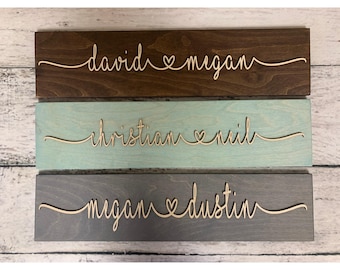 Personalized Couple Name Sign, Wedding Gift, Anniversary Gift, Custom Name Sign, Engagement Couple Custom Wall Art, Wedding Gifts