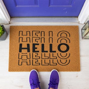 Hello Welcome Mat Entry Rug Outdoor Mat Gift 1826