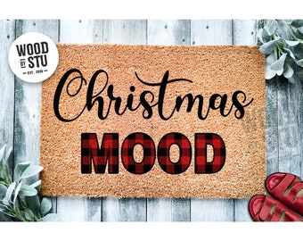 Doormat Christmas Mood | Cute Plaid Mat | Christmas Doormat Decor | Welcome Mat | Holiday Doormat | Winter Decor | Christmas Gift 1526**