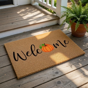 Fall Pumpkin Doormat, Welcome Mat For Front Door, Autumn Porch Decor, Halloween Entry Rug, Funny Housewarming Gift, Seasonal Rug
