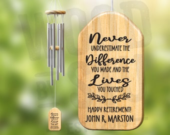 Personalized Wind Chimes Gift | Retirement Gift Chime | Teacher Gift | Personalized Gift | Coworker Gift | Happy Retirement Retiree